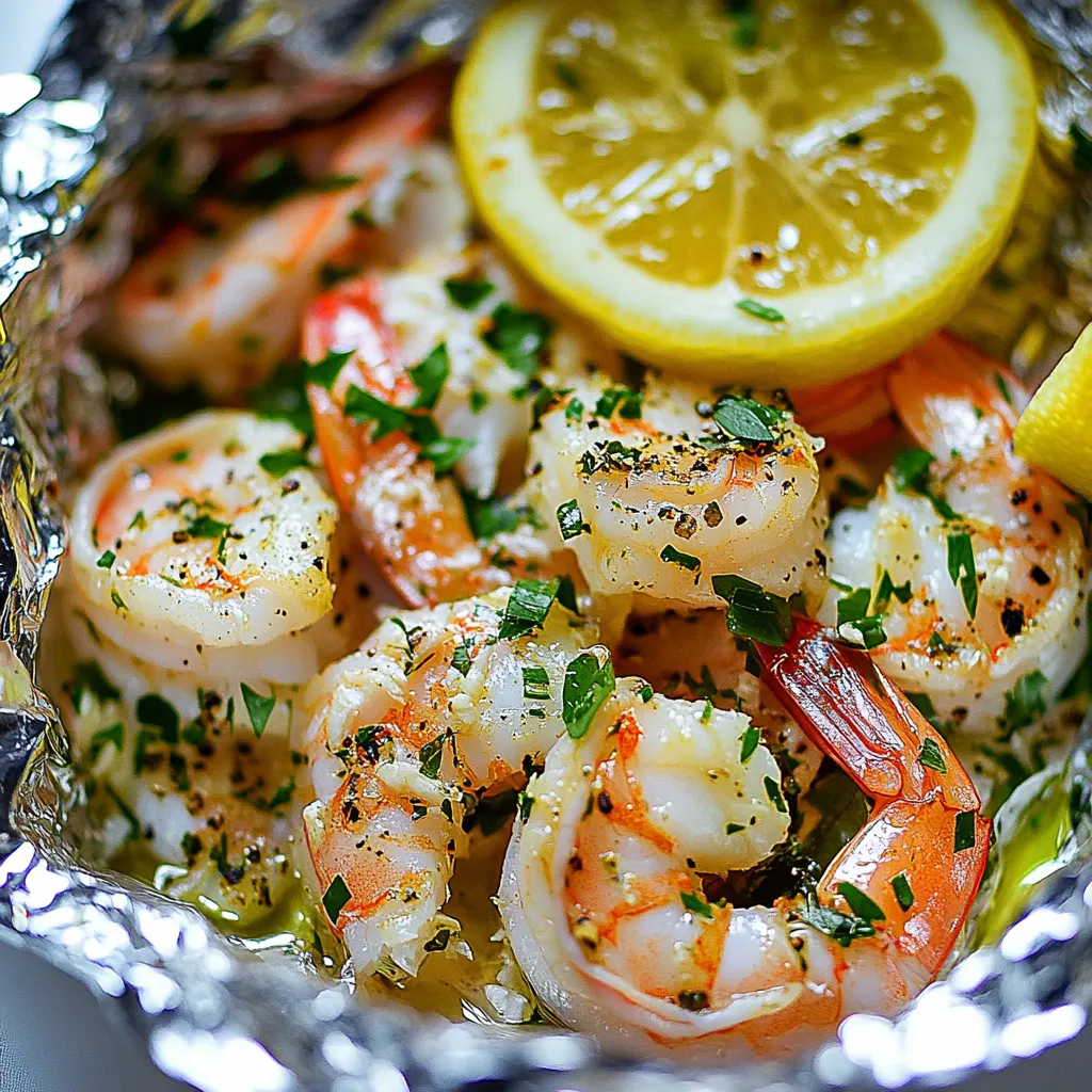 Lemon Garlic Foil Packet Shrimp