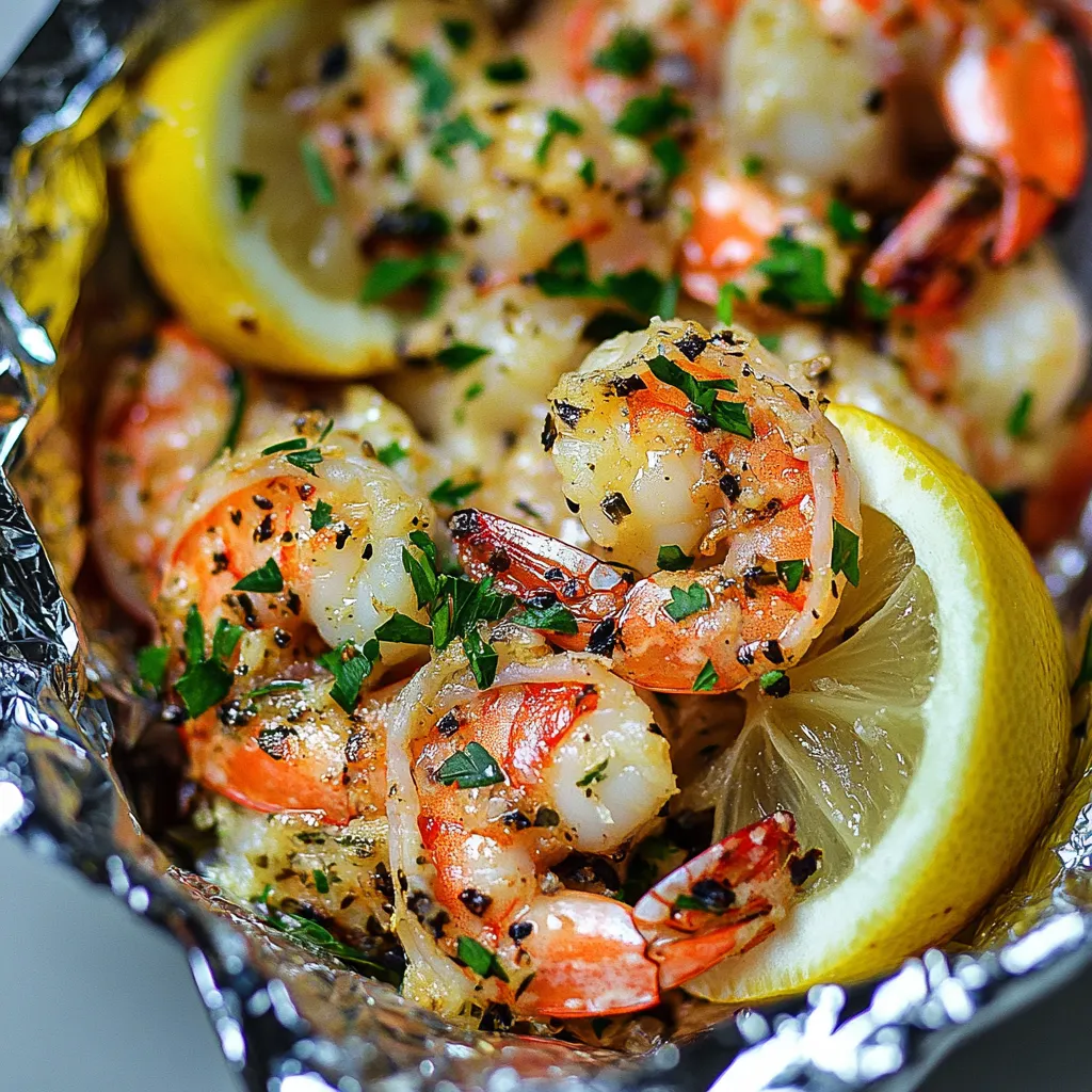 Lemon Garlic Foil Packet Shrimp