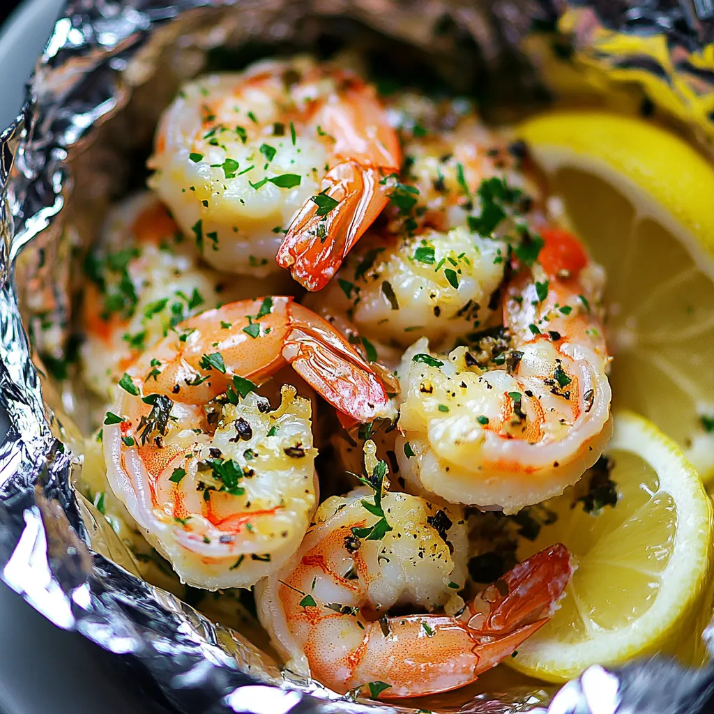 Lemon Garlic Foil Packet Shrimp