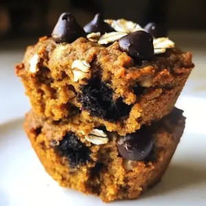 Low Fat Pumpkin Oatmeal Chocolate Chip Muffins