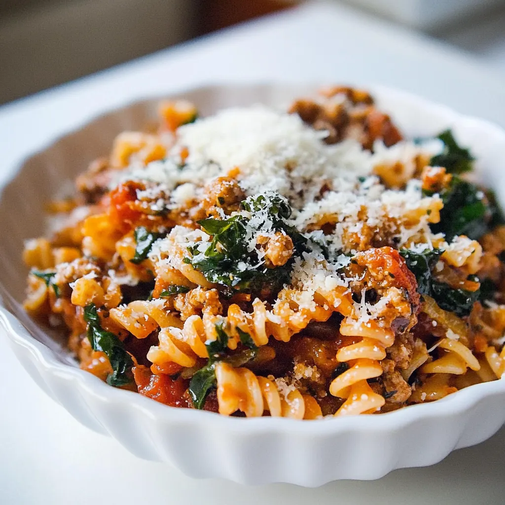 Macro Friendly Tomato Florentine Pasta