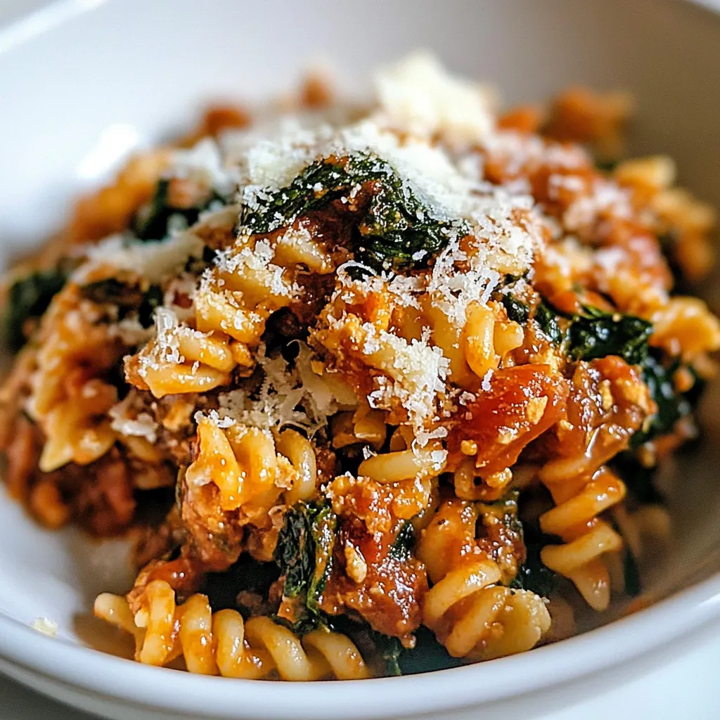 Macro Friendly Tomato Florentine Pasta