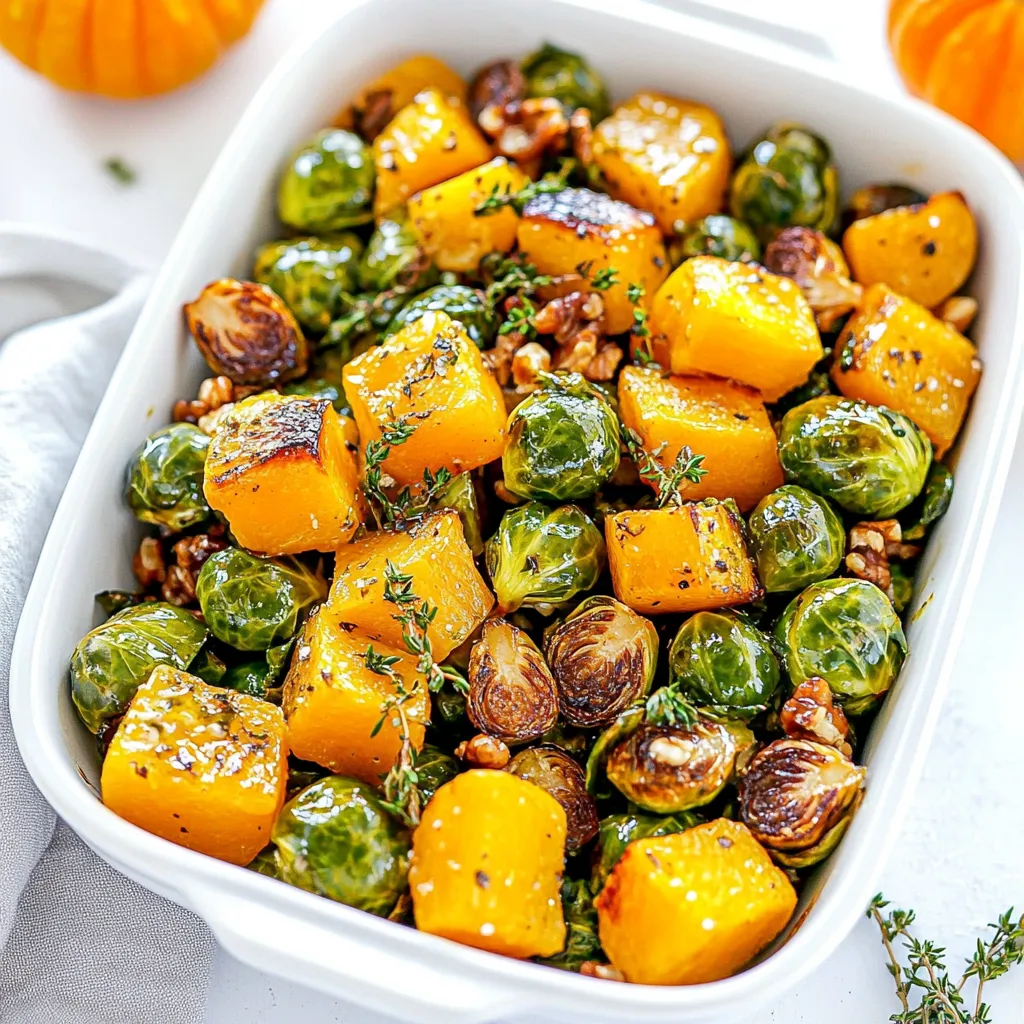 Maple Glazed Butternut Squash and Brussels Sprouts