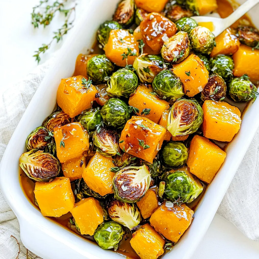 Maple Glazed Butternut Squash and Brussels Sprouts