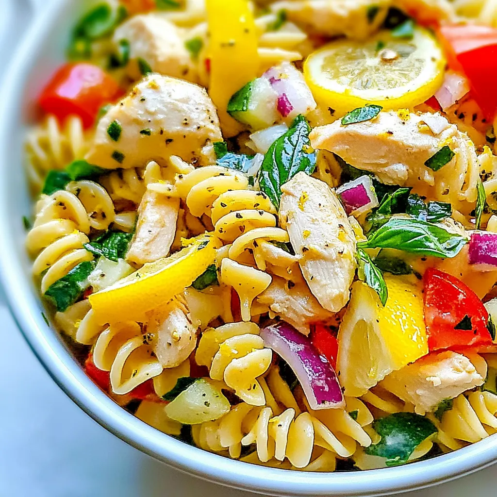 Mediterranean Lemon Chicken Pasta Salad