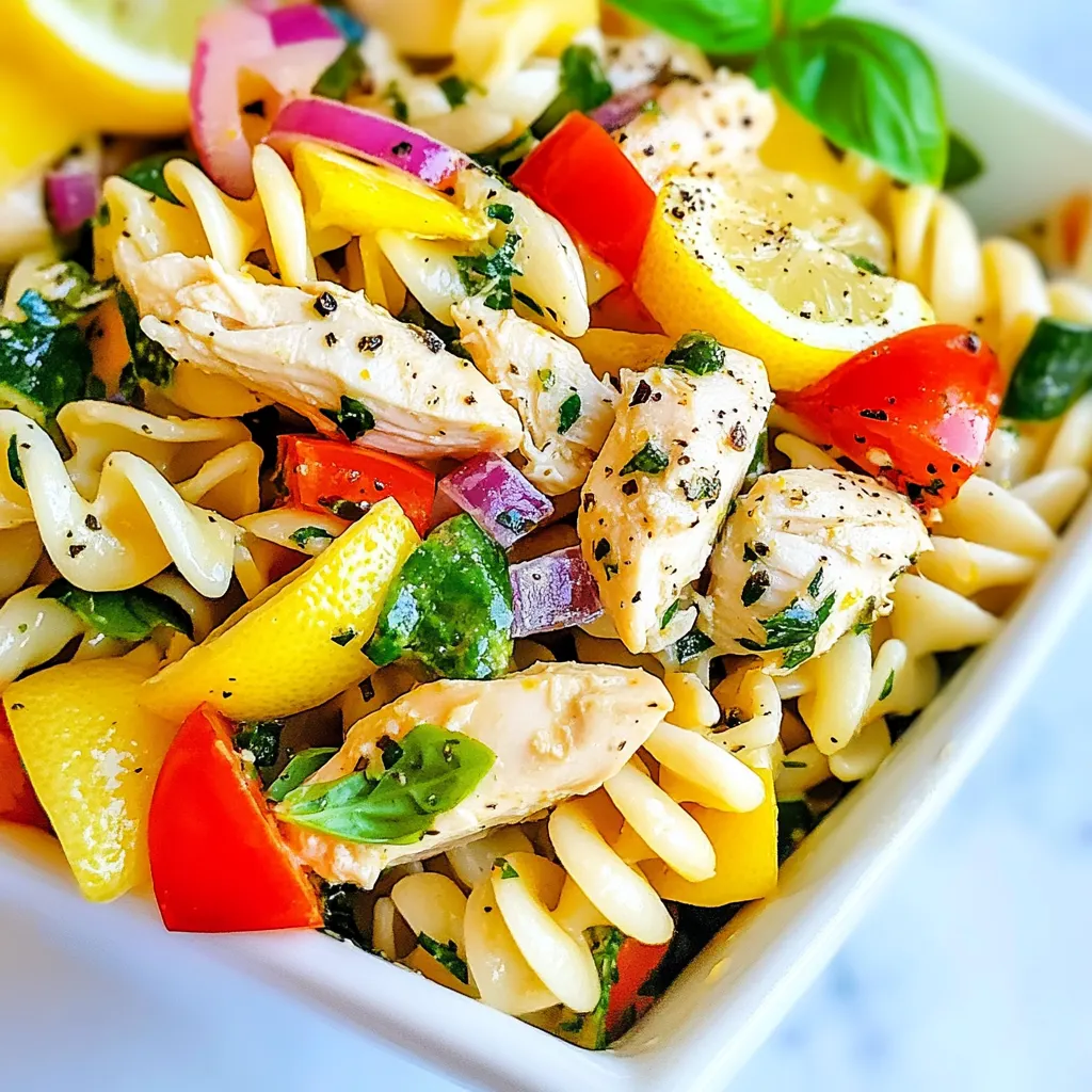 Mediterranean Lemon Chicken Pasta Salad