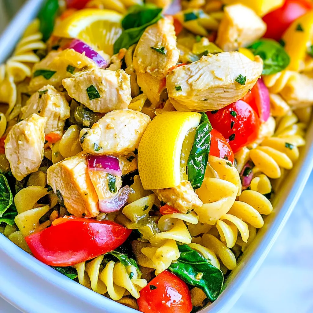 Mediterranean Lemon Chicken Pasta Salad