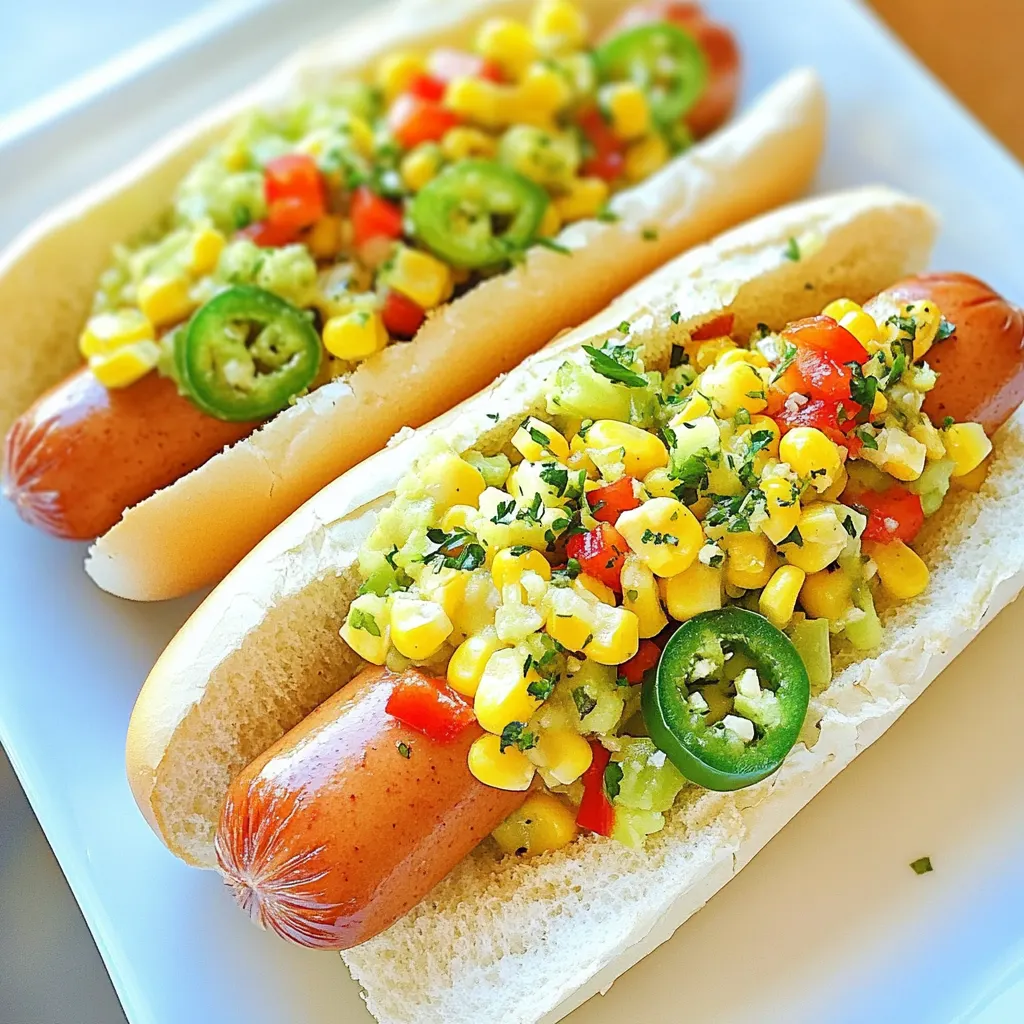 Mexican Corn Salad Hot Dogs