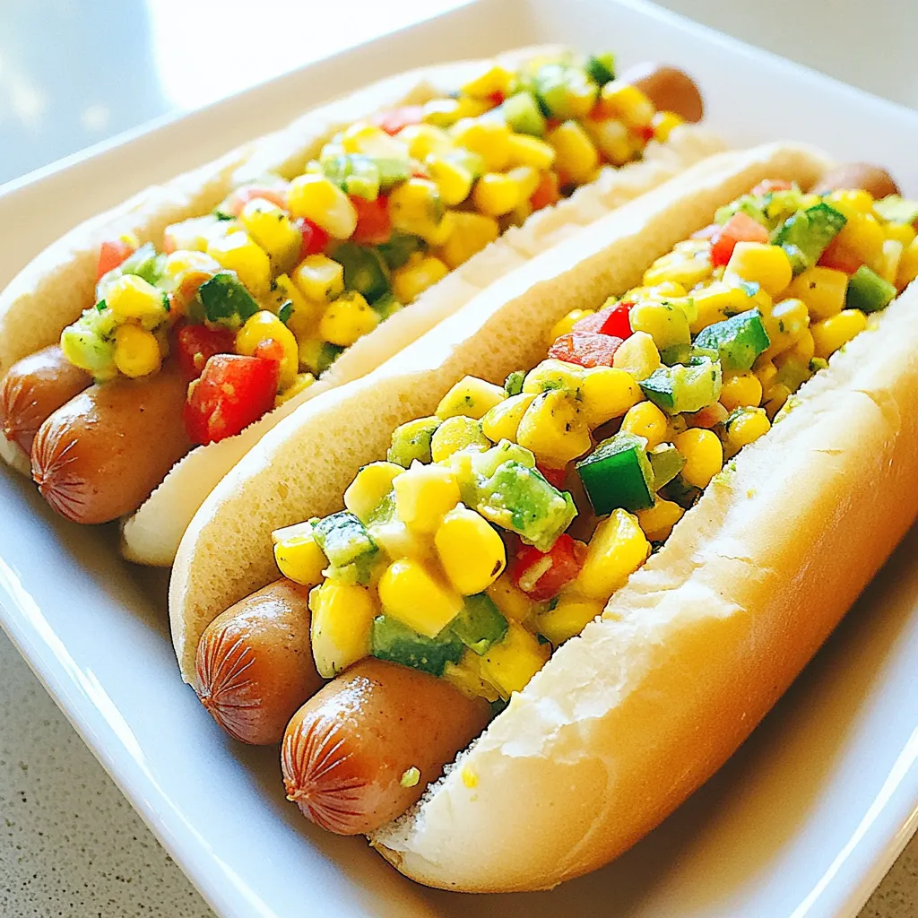 Mexican Corn Salad Hot Dogs