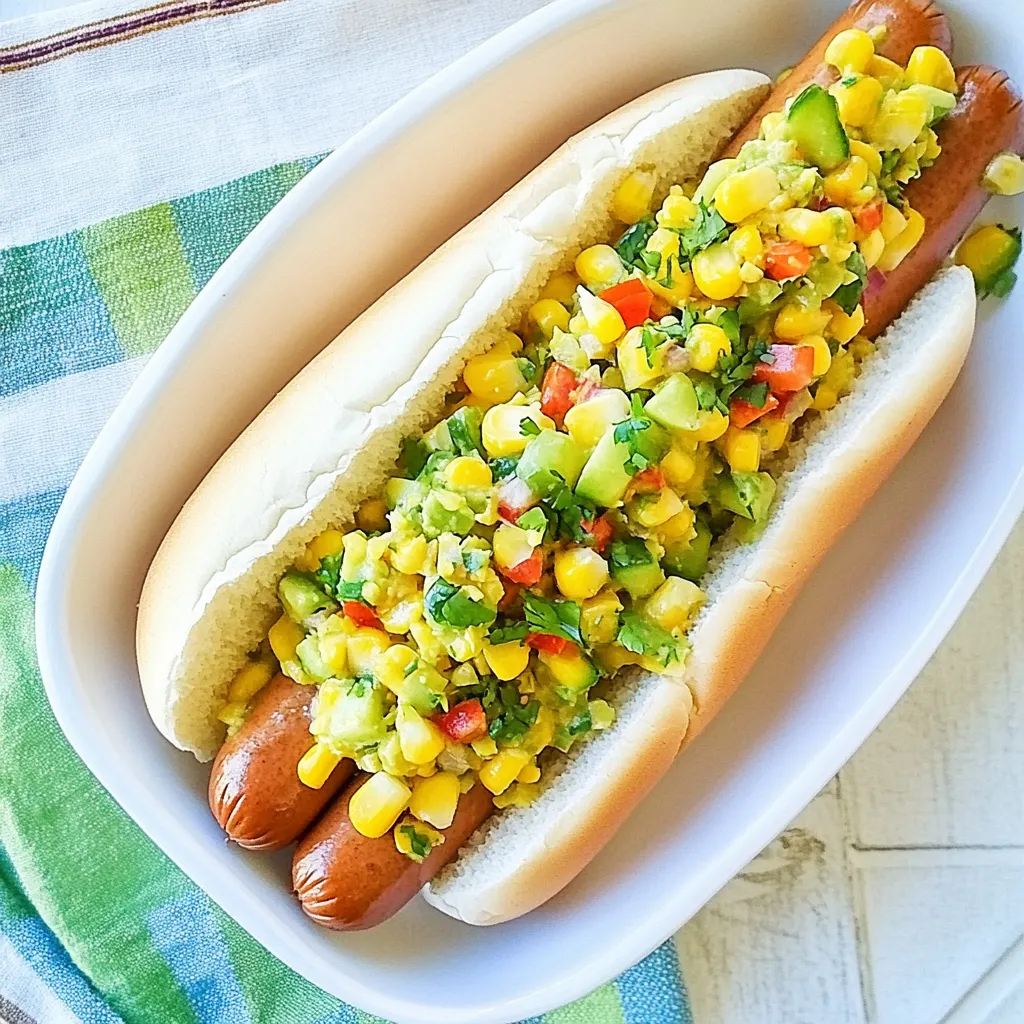 Mexican Corn Salad Hot Dogs