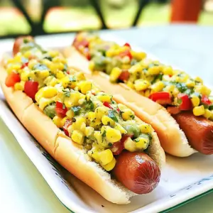 Mexican Corn Salad Hot Dogs