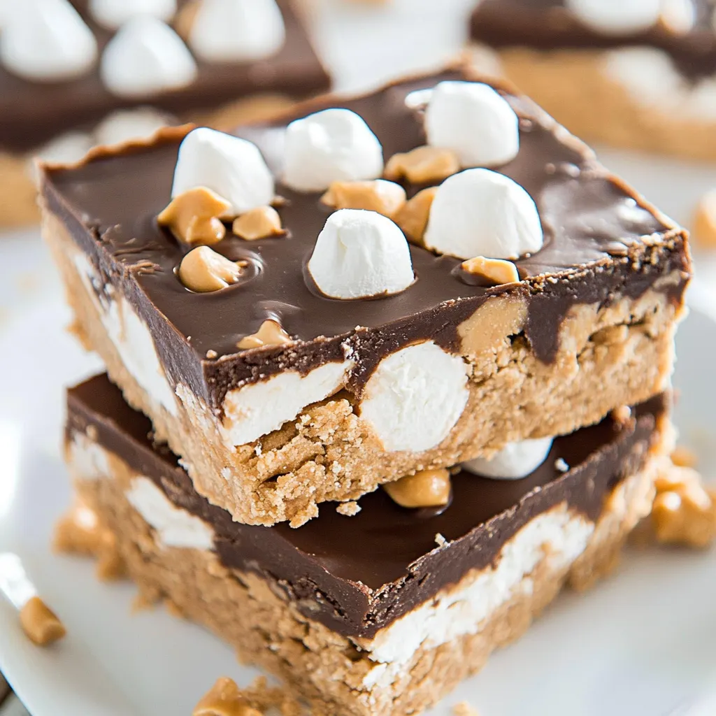 No Bake S'mores Peanut Butter Bars