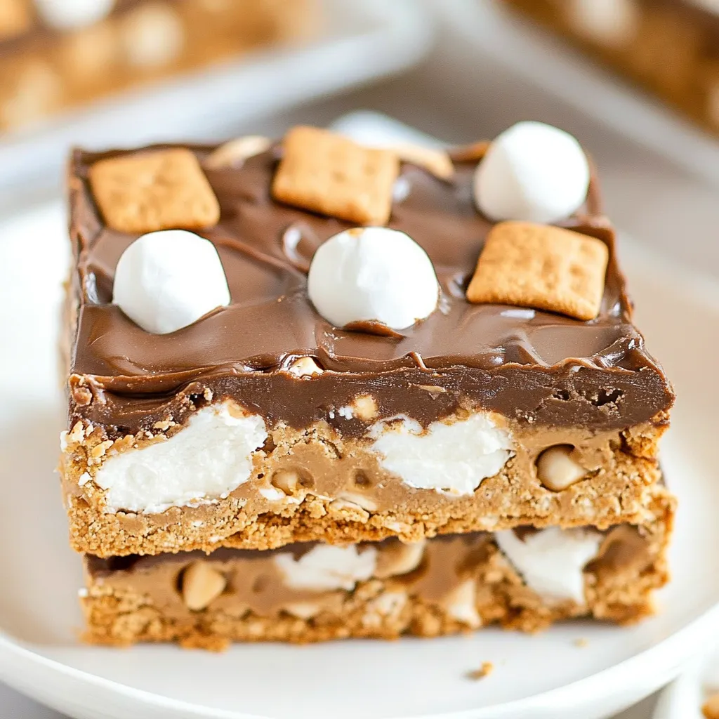 No Bake S'mores Peanut Butter Bars