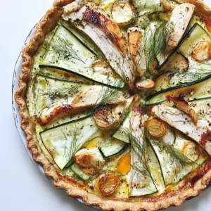 Zucchini Quiche with Roasted Chicken and Fennel