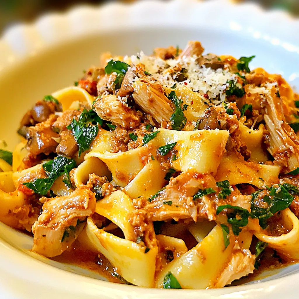 Pappardelle with Chicken and Mushroom Ragu