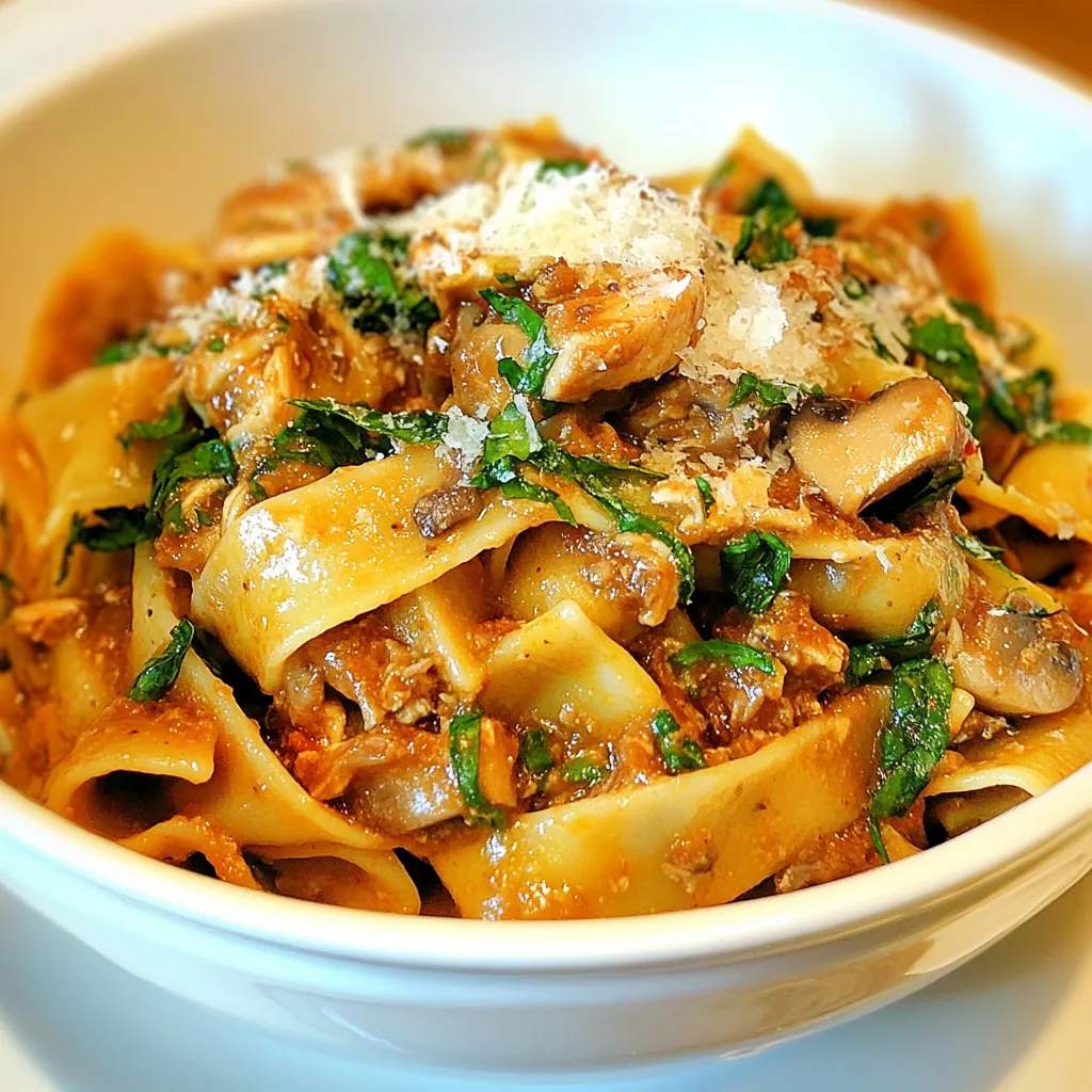 Pappardelle with Chicken and Mushroom Ragu