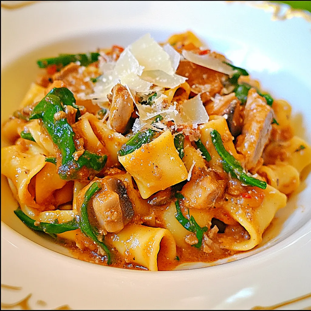Pappardelle with Chicken and Mushroom Ragu