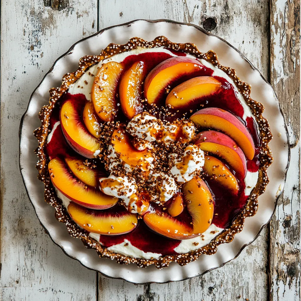 Peaches and Cream Pretzel Pie
