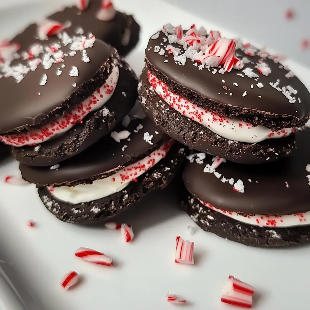 Peppermint Chocolate Sandwich Cookies