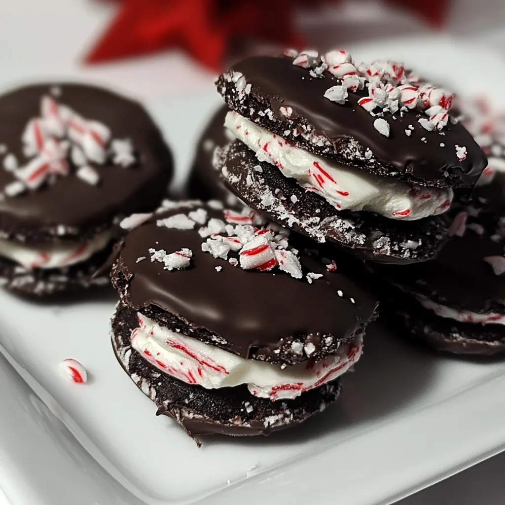 Peppermint Chocolate Sandwich Cookies