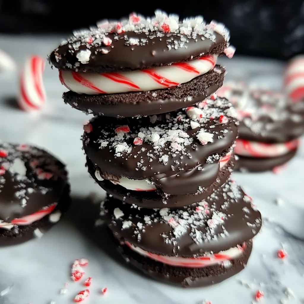 Peppermint Chocolate Sandwich Cookies