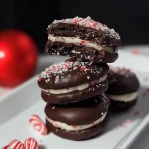 Peppermint Chocolate Sandwich Cookies