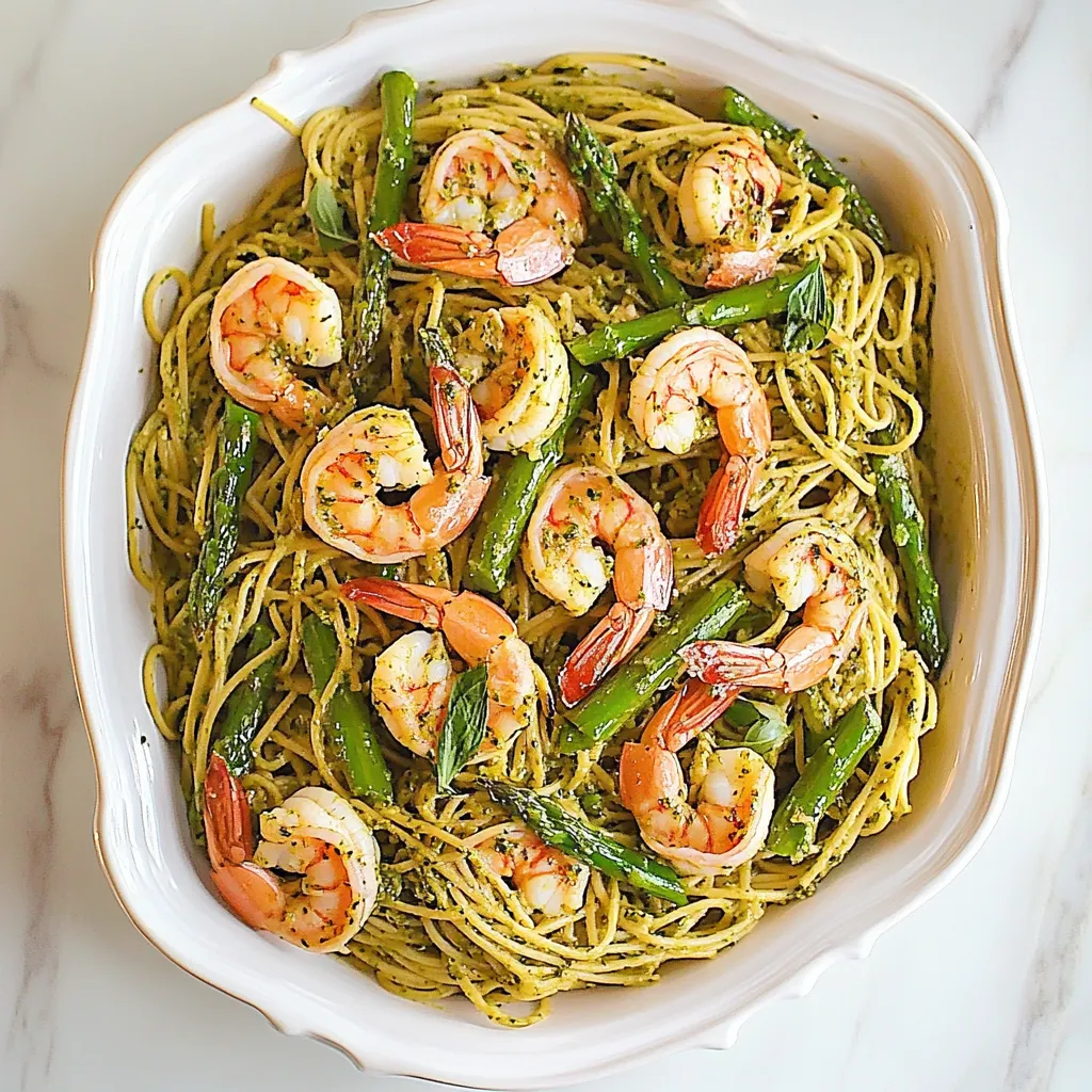 Pesto Pasta with Shrimp and Asparagus