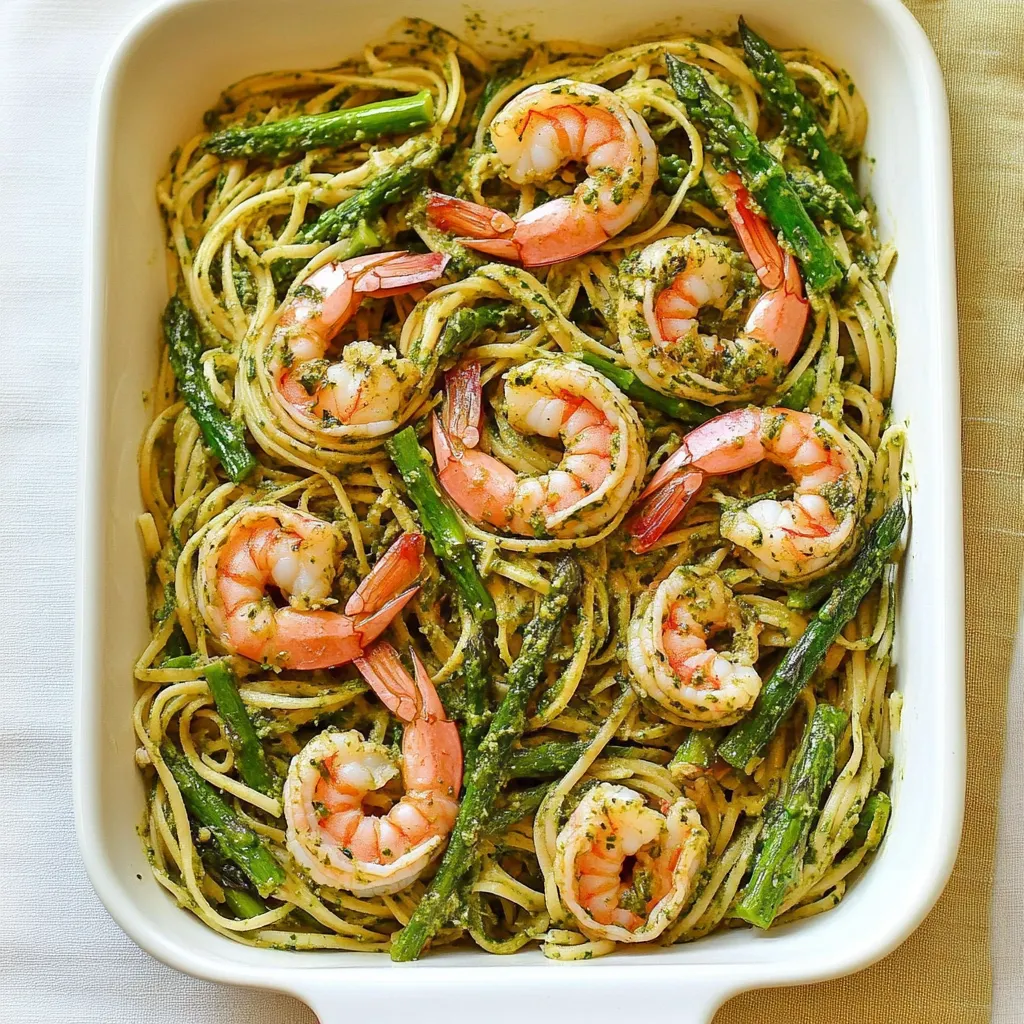 Pesto Pasta with Shrimp and Asparagus