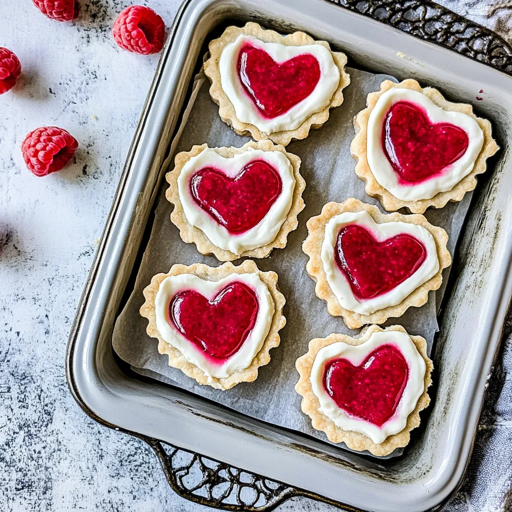 Raspberry Cream Cheese Heart Tarts