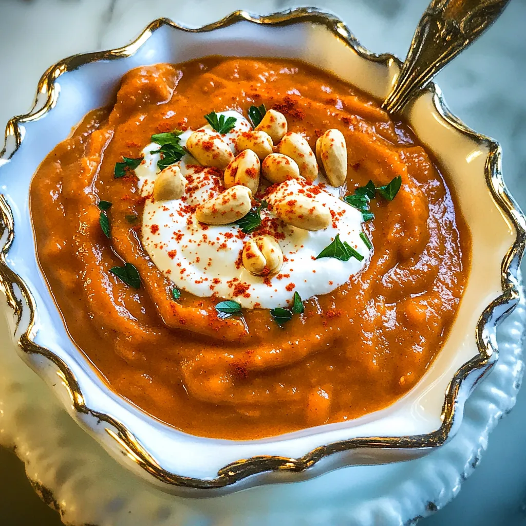 Roasted Carrot and Red Pepper Peanut Soup