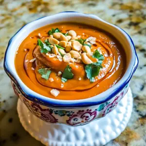 Roasted Carrot and Red Pepper Peanut Soup