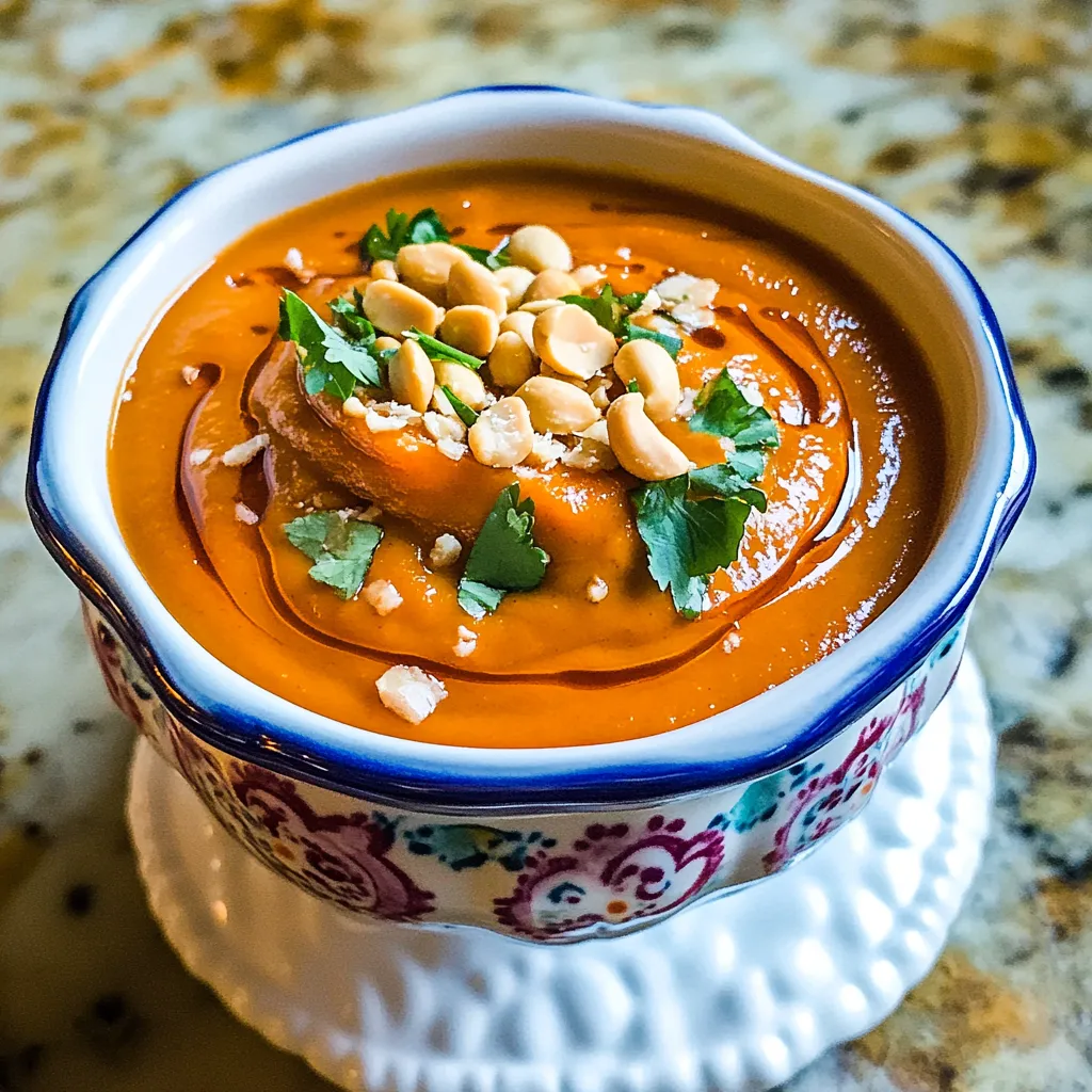 Roasted Carrot and Red Pepper Peanut Soup
