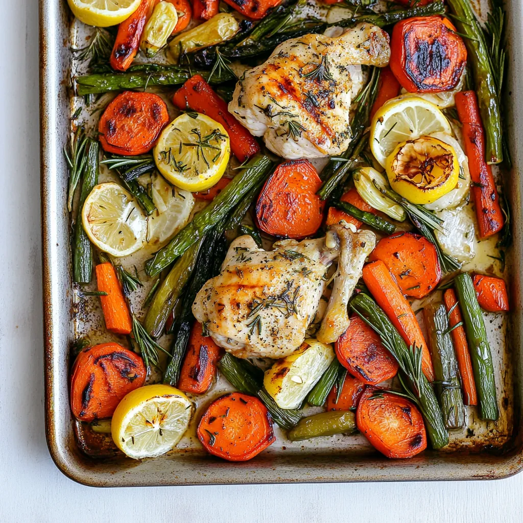 Sheet Pan Lemon Garlic Rosemary Chicken and Vegetables