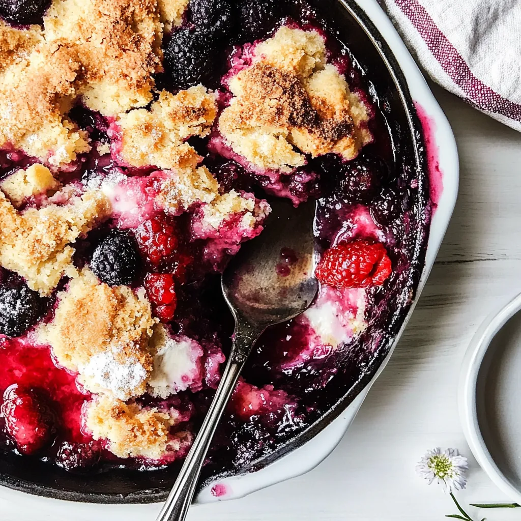 Skillet Mixed Berry Buttermilk Cobbler