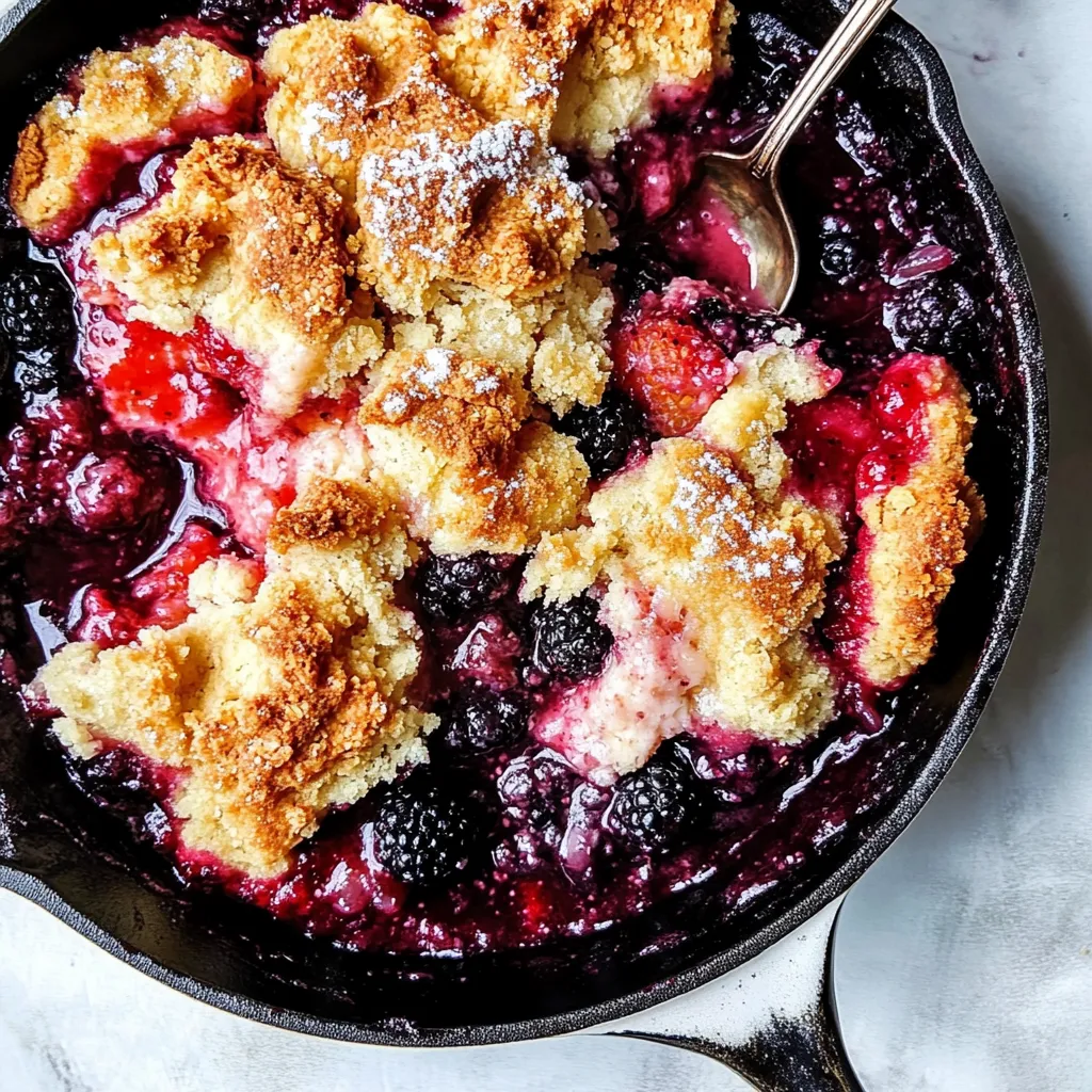 Skillet Mixed Berry Buttermilk Cobbler