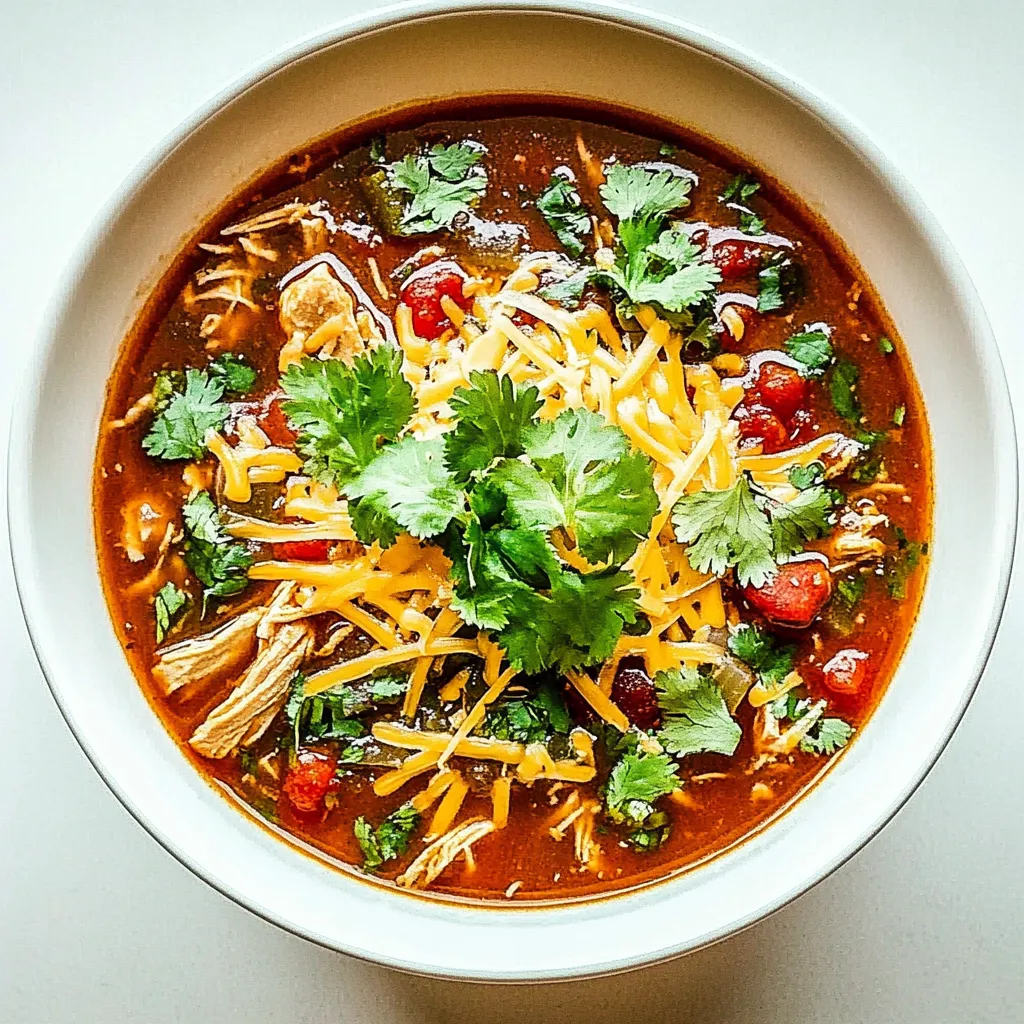 Slow Cooker Skinny Chicken Enchilada Soup
