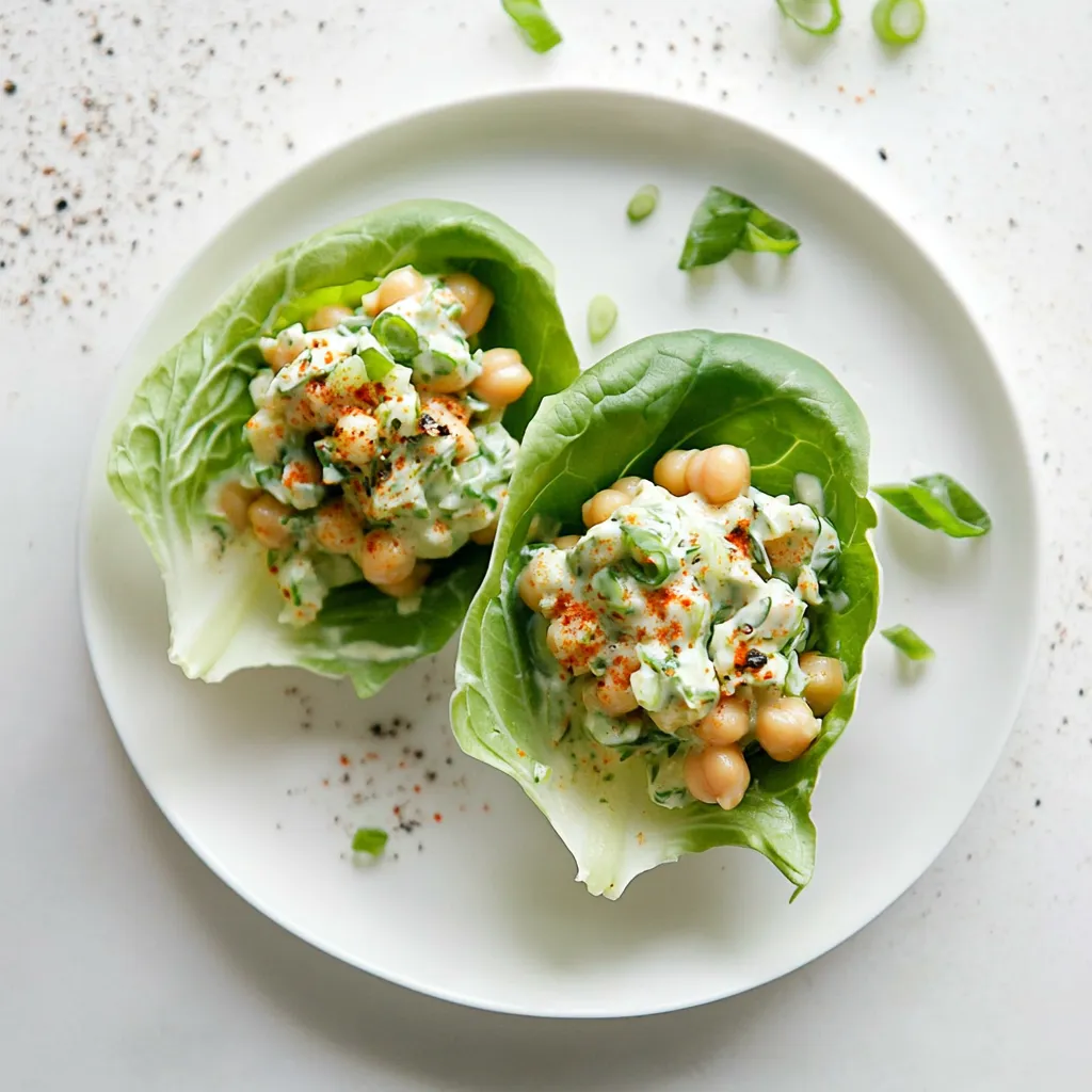 Smashed Chickpea Salad Lettuce Wraps