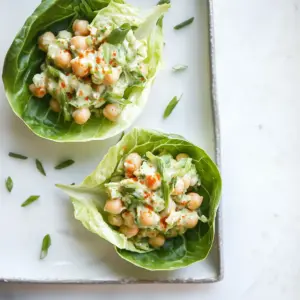 Smashed Chickpea Salad Lettuce Wraps
