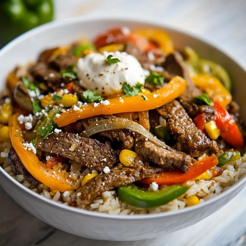 Steak Fajita Rice Bowls