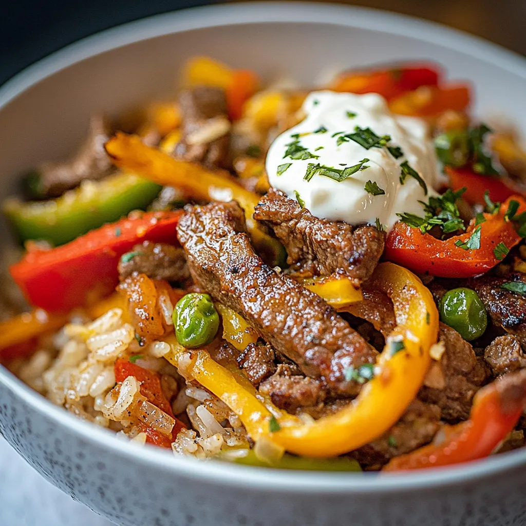 Steak Fajita Rice Bowls