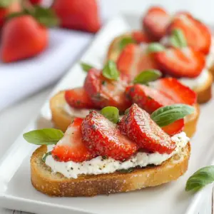 Strawberry Basil Crostini