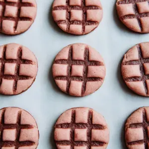 Strawberry Chocolate Checkered Cookies