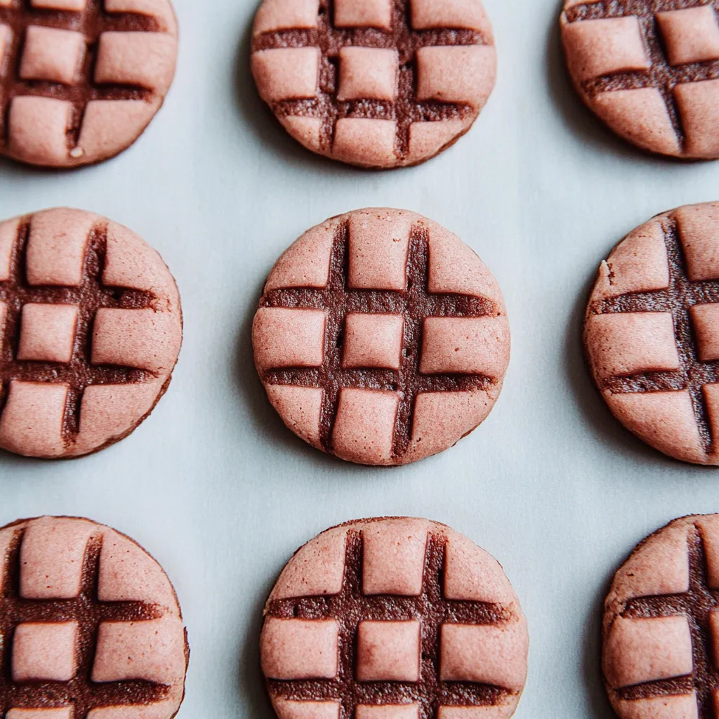 Strawberry Chocolate Checkered Cookies
