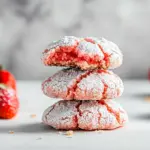 Strawberry Crinkle Cookies