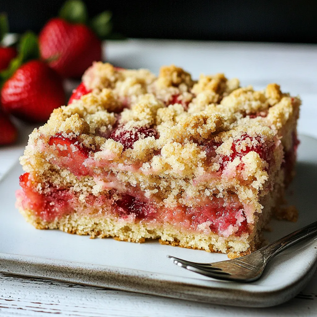 Strawberry Rhubarb Crumb Cake