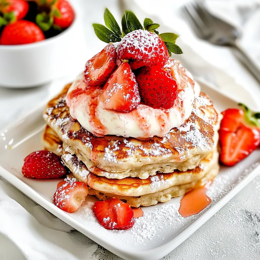 Strawberry Shortcake Greek Yogurt Pancakes