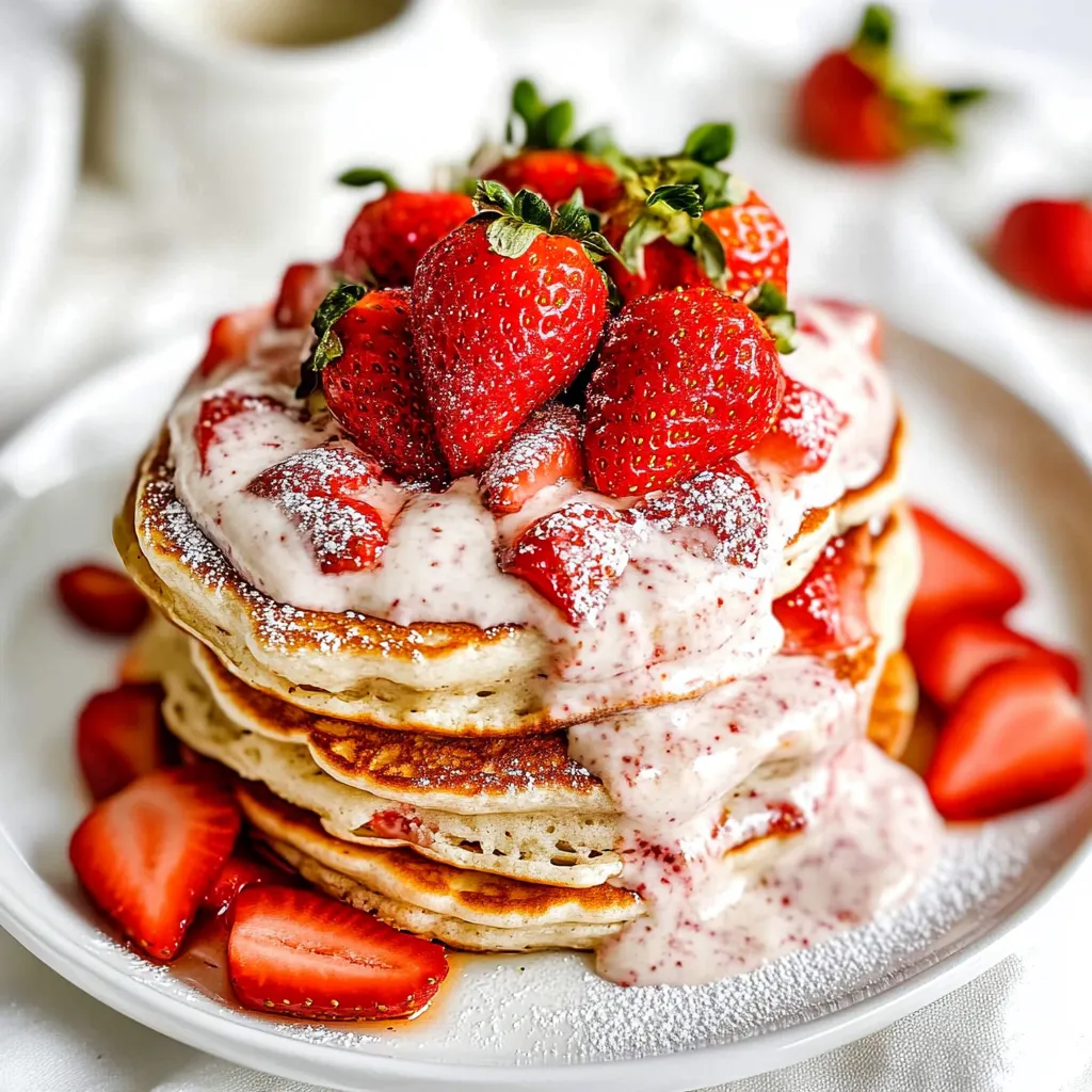 Strawberry Shortcake Greek Yogurt Pancakes