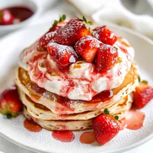 Strawberry Shortcake Greek Yogurt Pancakes