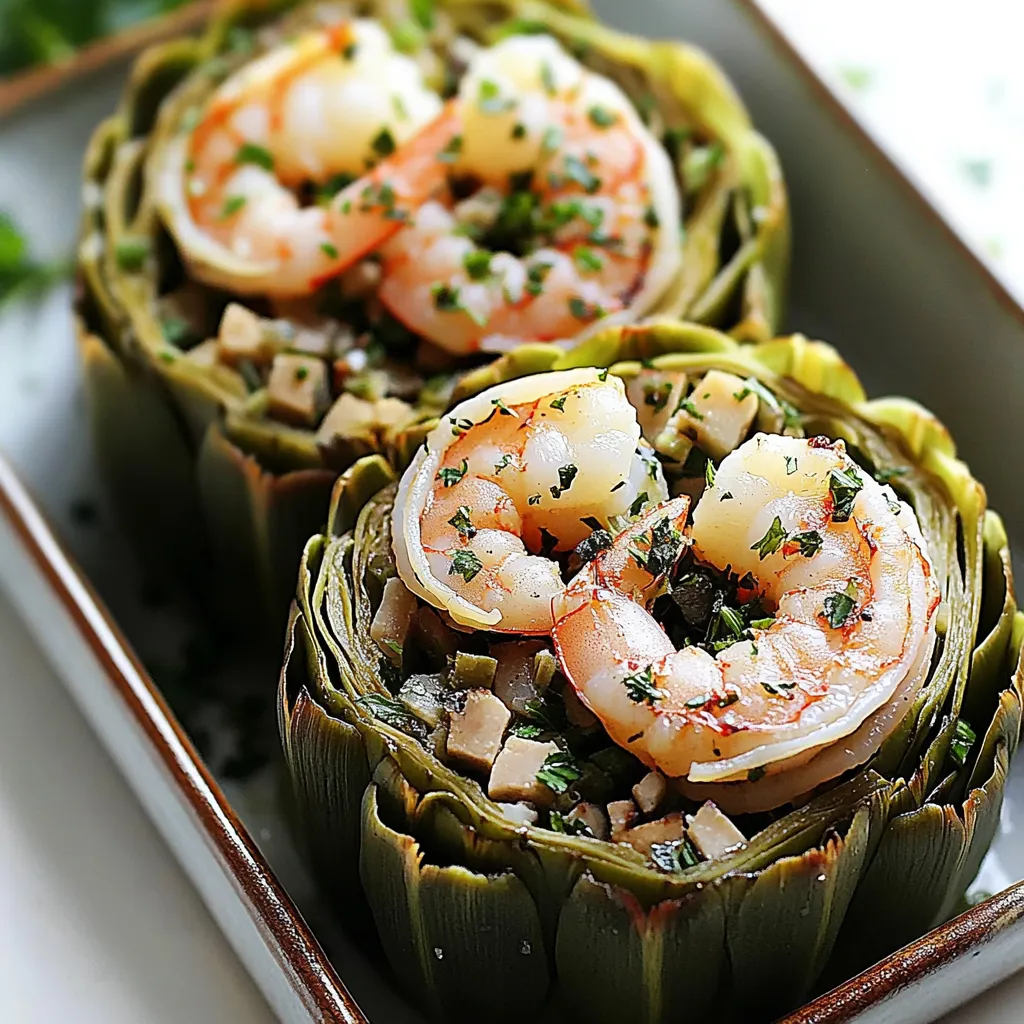 Stuffed Artichokes with Thai Shrimp Salad