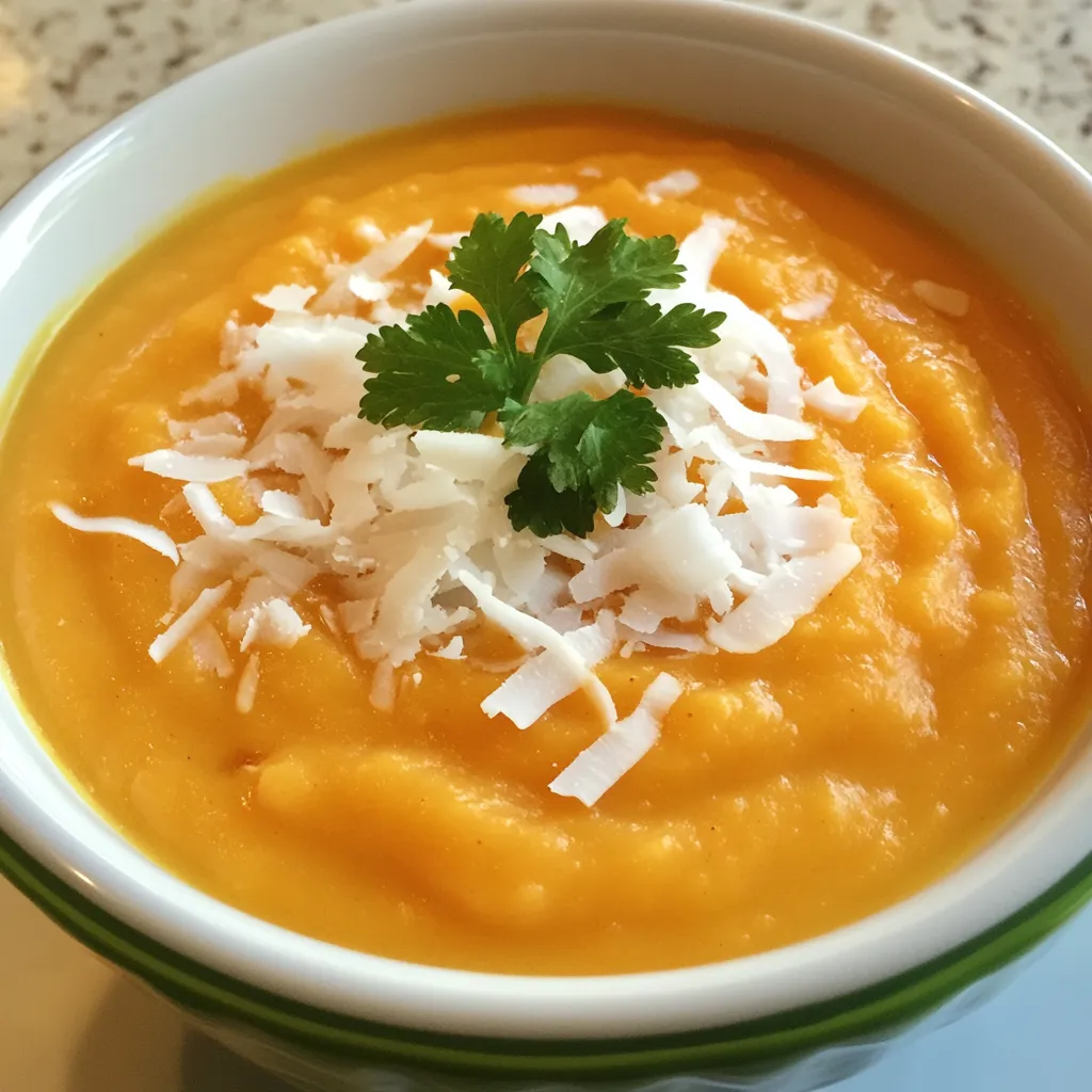 Sweet Coconut Butternut Crockpot Soup
